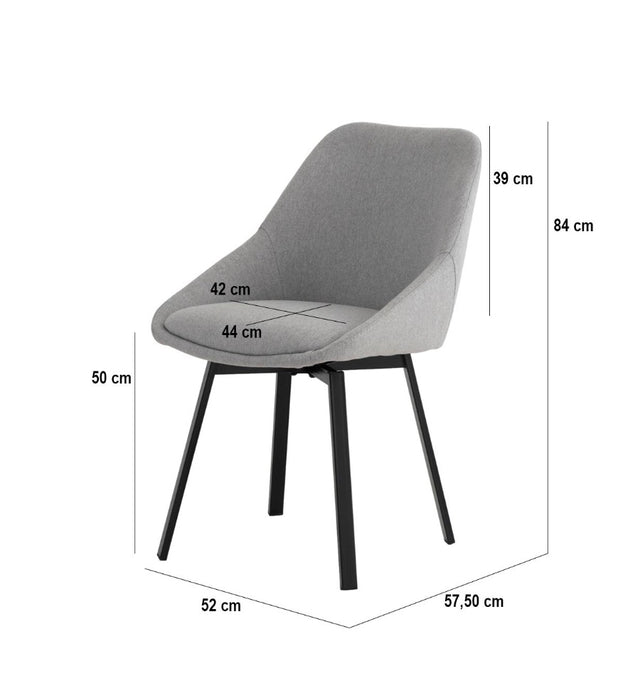 Silla Giratoria 180º Ada Gris Oscuro