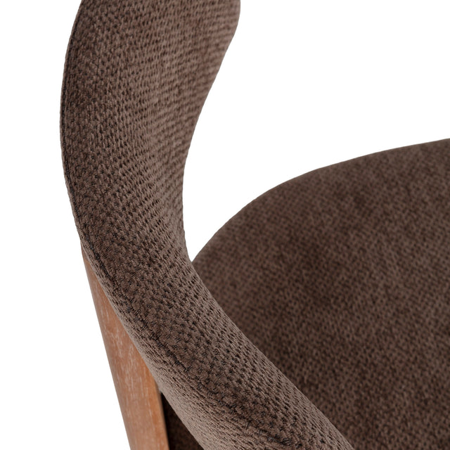 Silla de Comedor Tapizada Nadia Marrón & Roble