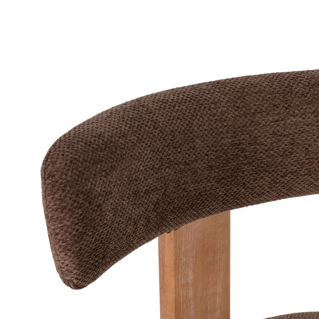 Silla de Comedor Tapizada Nadia Marrón & Roble