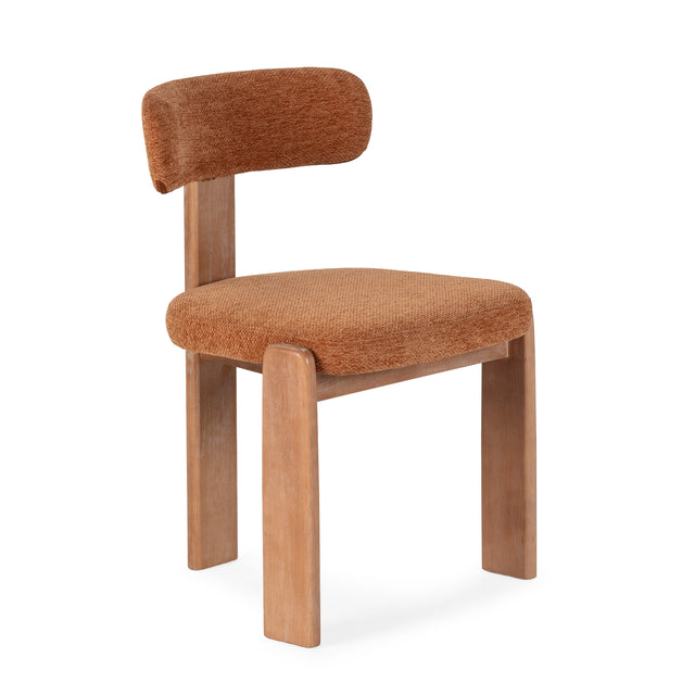 Silla de Comedor Tapizada Nadia Teja & Roble