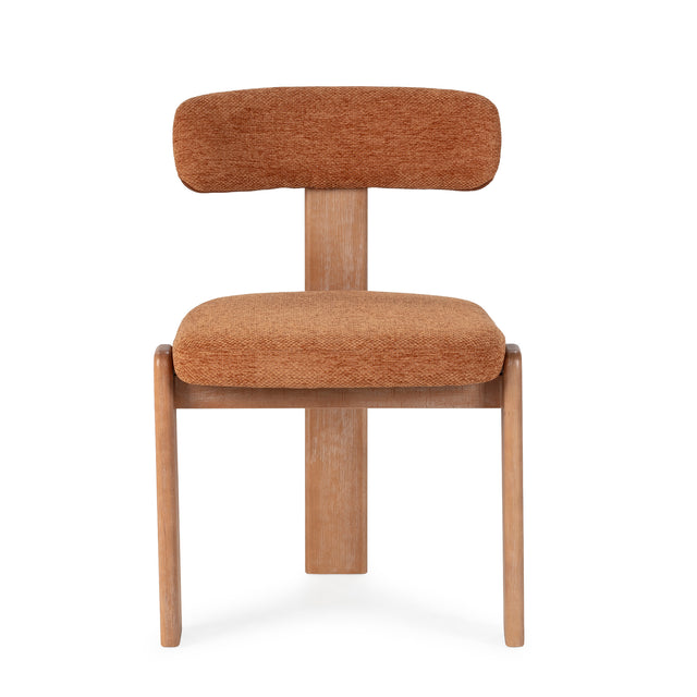 Silla de Comedor Tapizada Nadia Teja & Roble