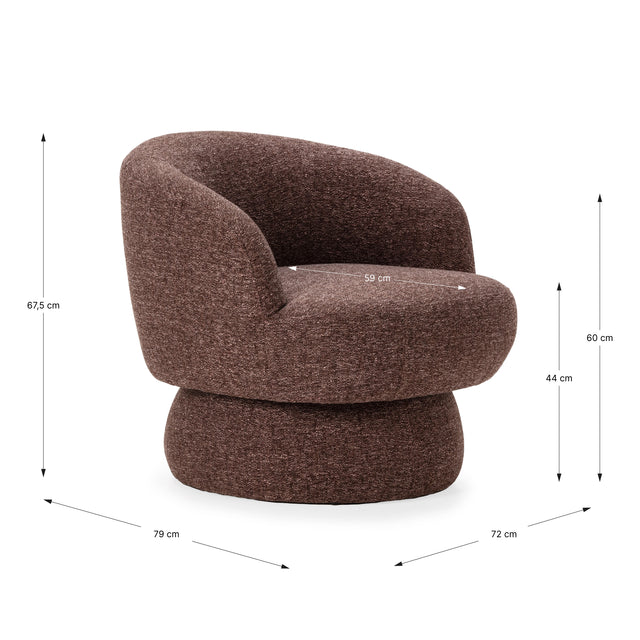 Sillón Tapizado & Giratorio Dali Violeta