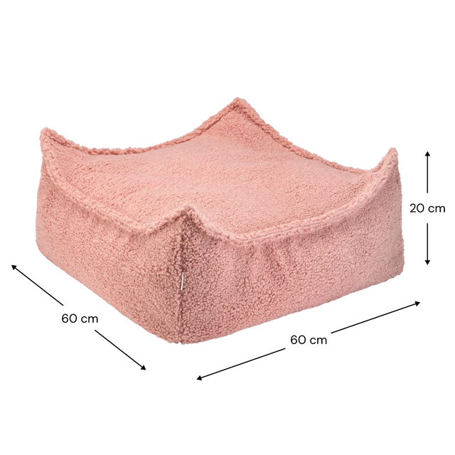 Silla de mochila de frijoles rosa de guayaba y set otomano