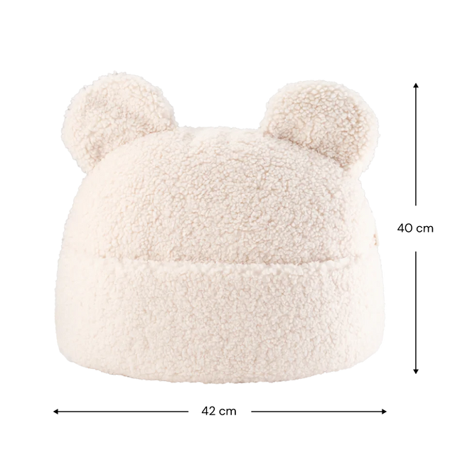 Bolsa de peluche blanca crema