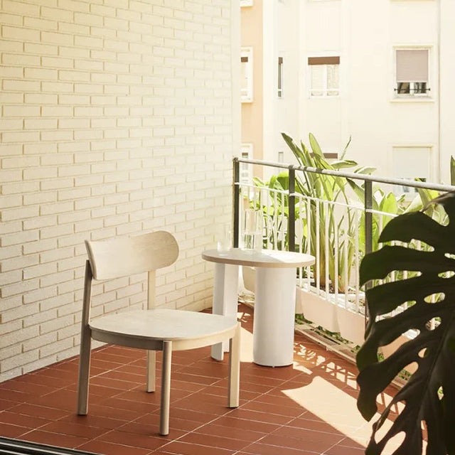 Mesa Auxiliar Ovalada Nori 60 Fresno & Crema