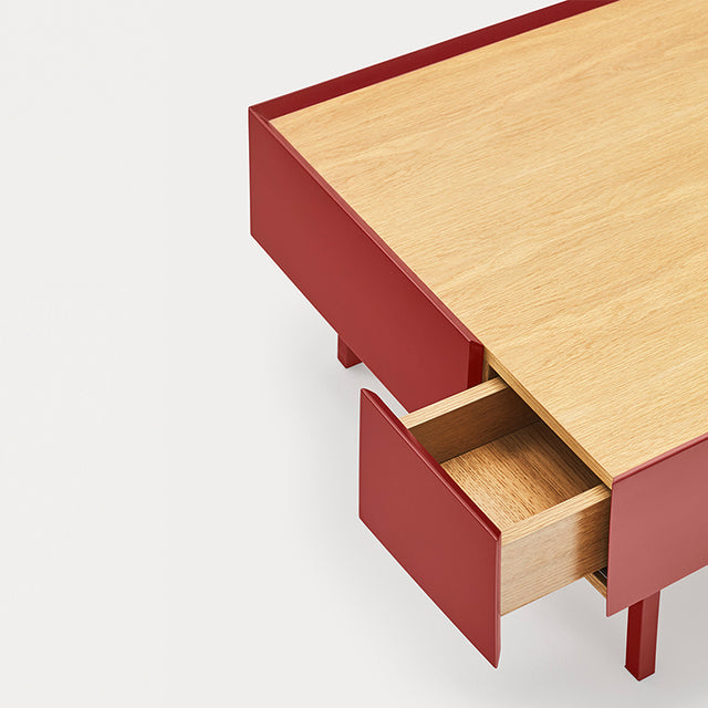 Mesa de Centro Rectangular Arista 110 Burdeos