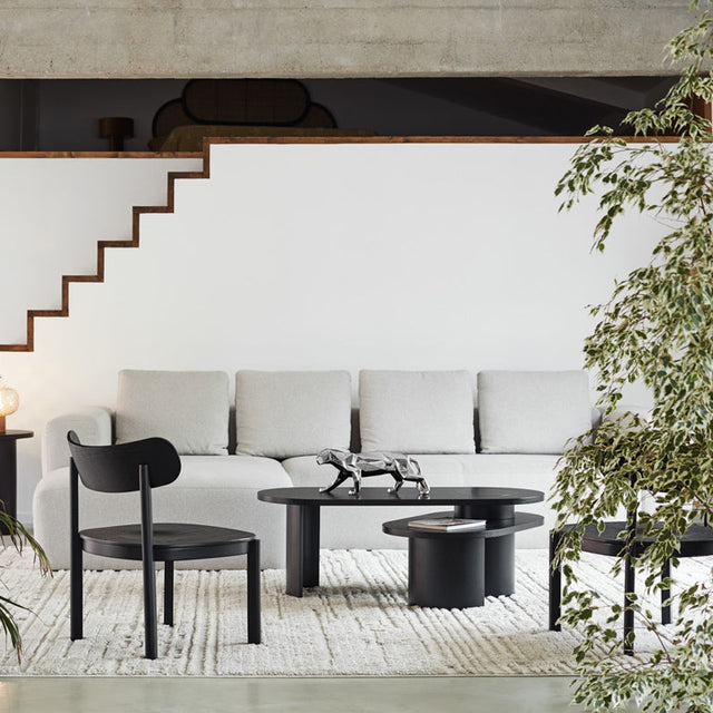 Mesa Auxiliar Ovalada Nori 60 Negro