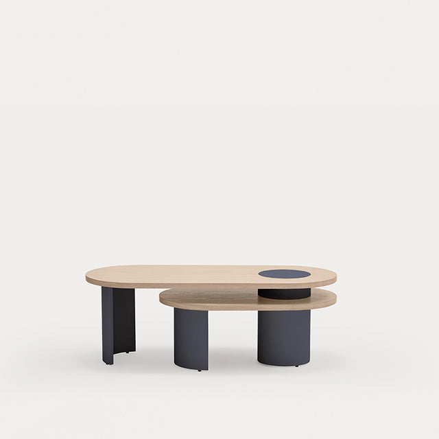 Mesa de Centro Ovalada Nori 95 Fresno & Azul