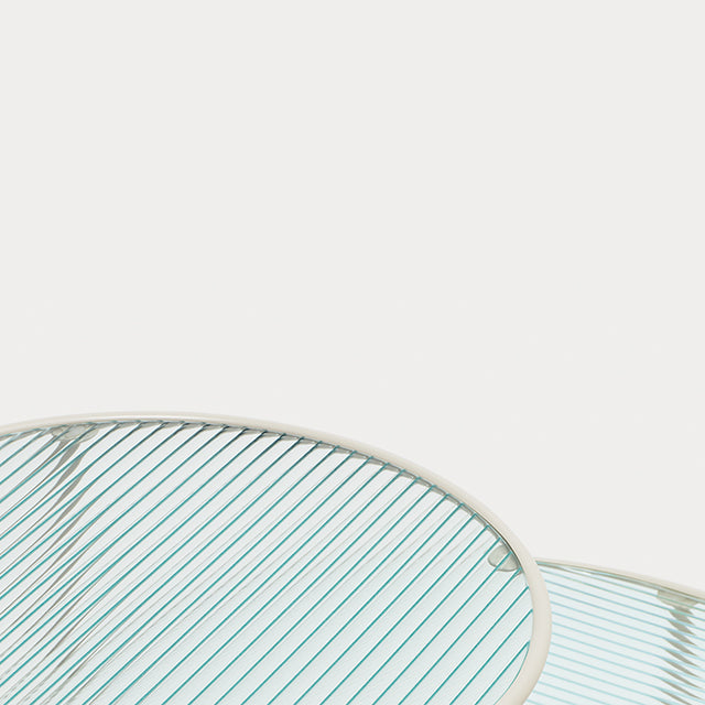 Mesa de Centro Ovalada Nix 120 Vidrio & Crema