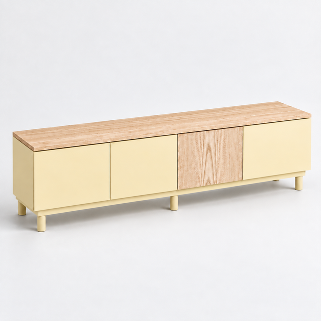 Nolla 200 Cream & Wood TV Unit