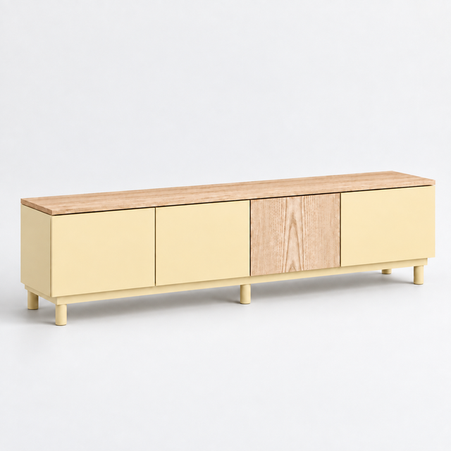 Nolla 200 Cream & Wood TV Unit