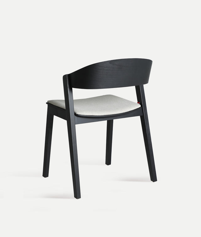 Silla Tapizada Borken Gris & Haya Negra