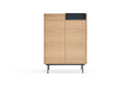 Mueble Auxiliar Valley 92 Roble & Azul Oscuro con roble natural vista principal de estilo nórdico