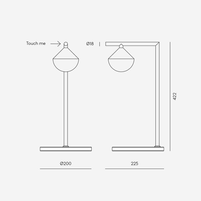 Medidas Lámpara sobremesa Nina Aromas del campo Slowdeco