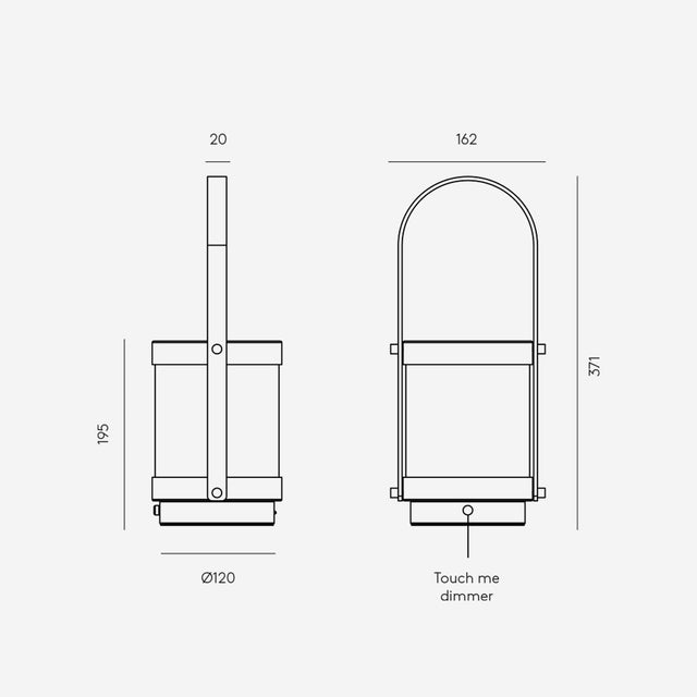 Medidas Lámpara sobremesa portátil Baly Aromas del campo Slowdeco
