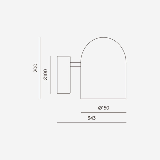 Medidas aplique de pared Luc Negro Aromas del Campo Slowdeco