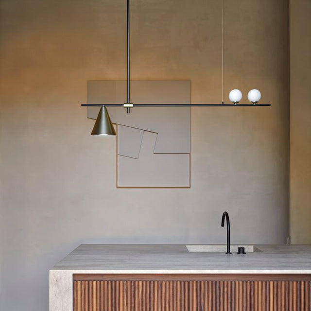 Vista frontal Lámpara colgante Cra Negro mate cocina Aromas del campo Slowdeco