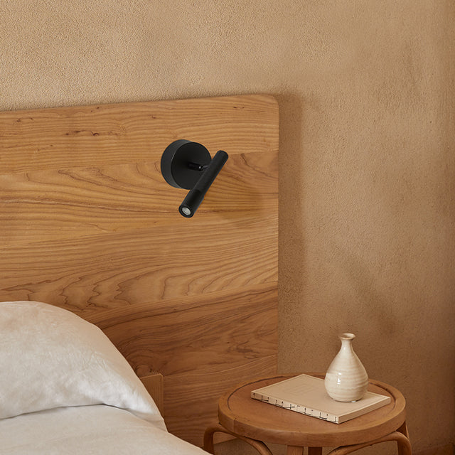 Vista lateral Aplique de pared Ycro negro mate dormitorio Aromas del Campo Slowdeco