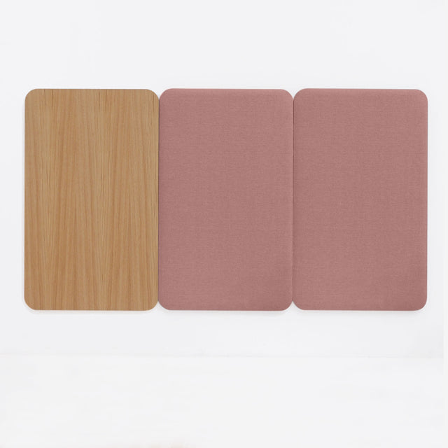 Cabecero modular 210cm Roble - Tapizado Rosa - Libra 61 Slowdeco